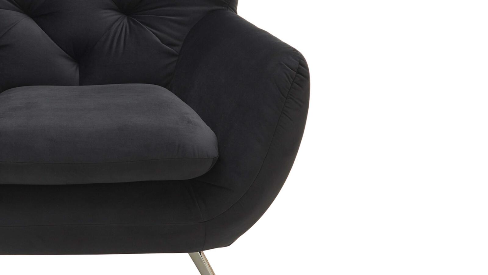 Sofa 2-sitzig  SIXTY in Stoff Velvet black