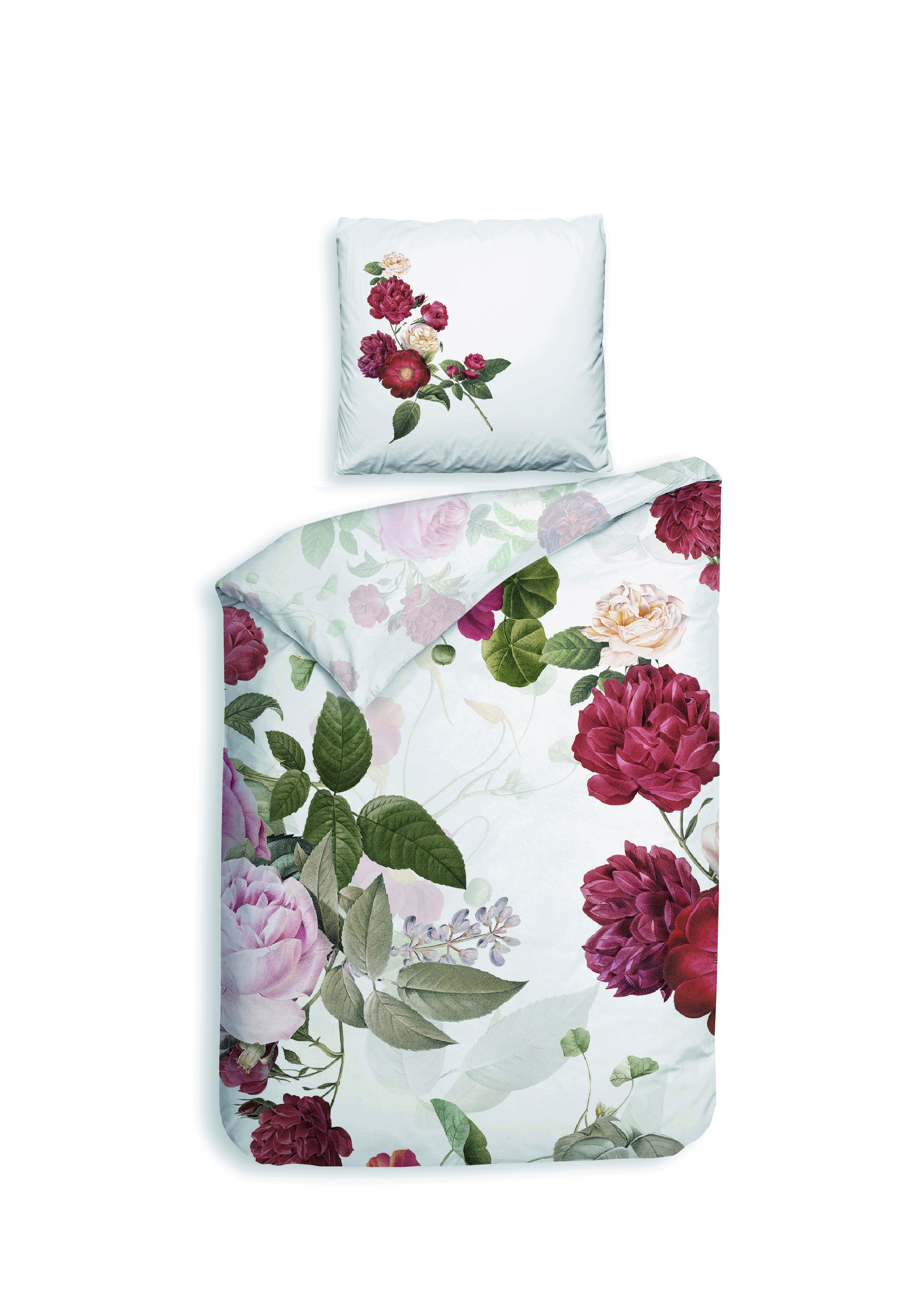 Heckettlane Bettwäsche ca. 155x220cm in Farbe White, Kissen, Dekoration für Zuhause, Blume, Pflanze, Rose