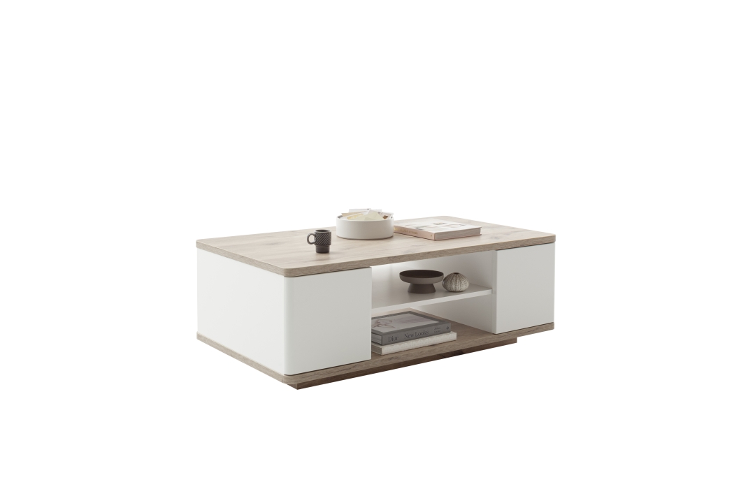 MCA Furniture Couchtisch PALERMO in Softwhite tiefgezogen