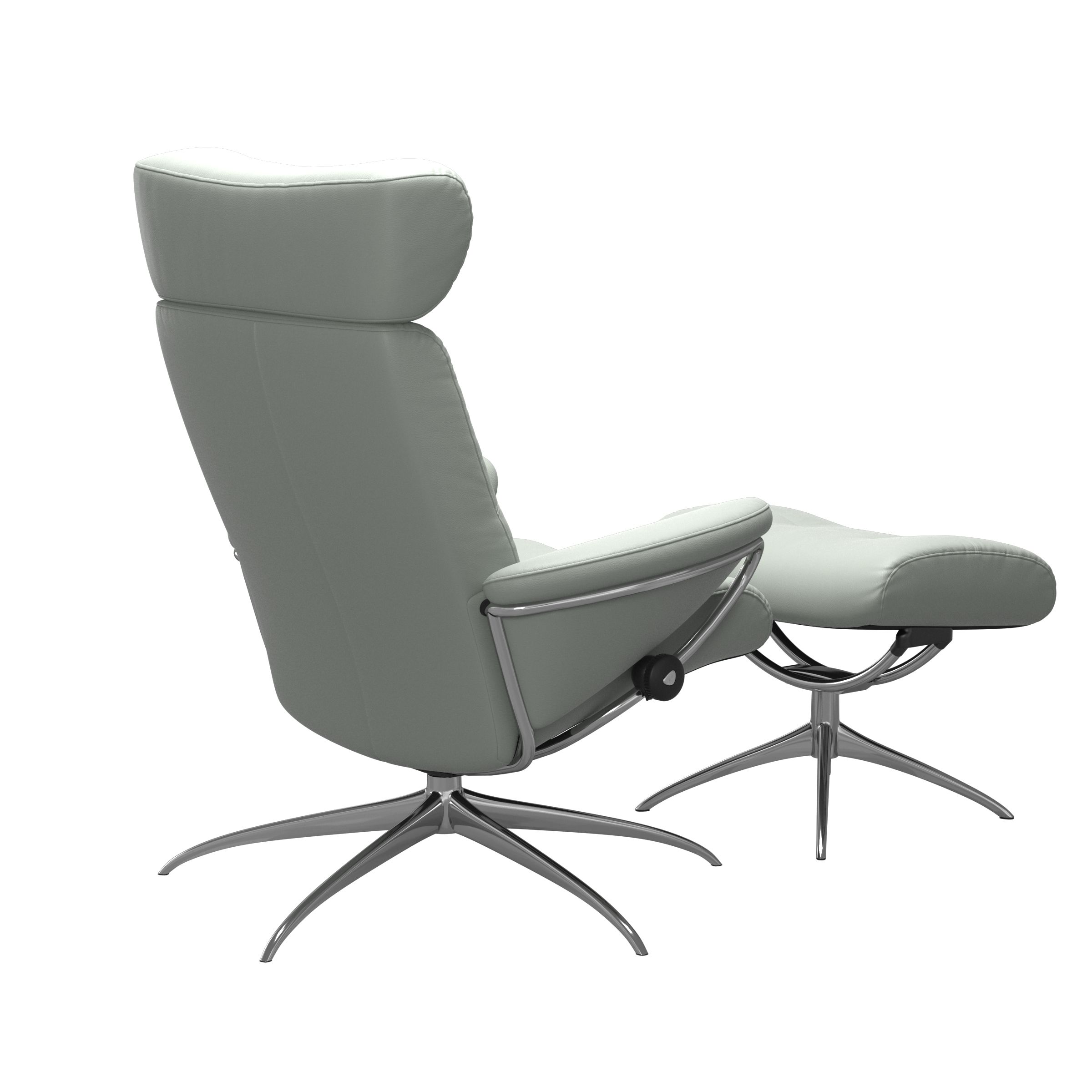 Stressless Sessel mit Hocker BERLIN STAR in Leder Paloma Breezy Blue