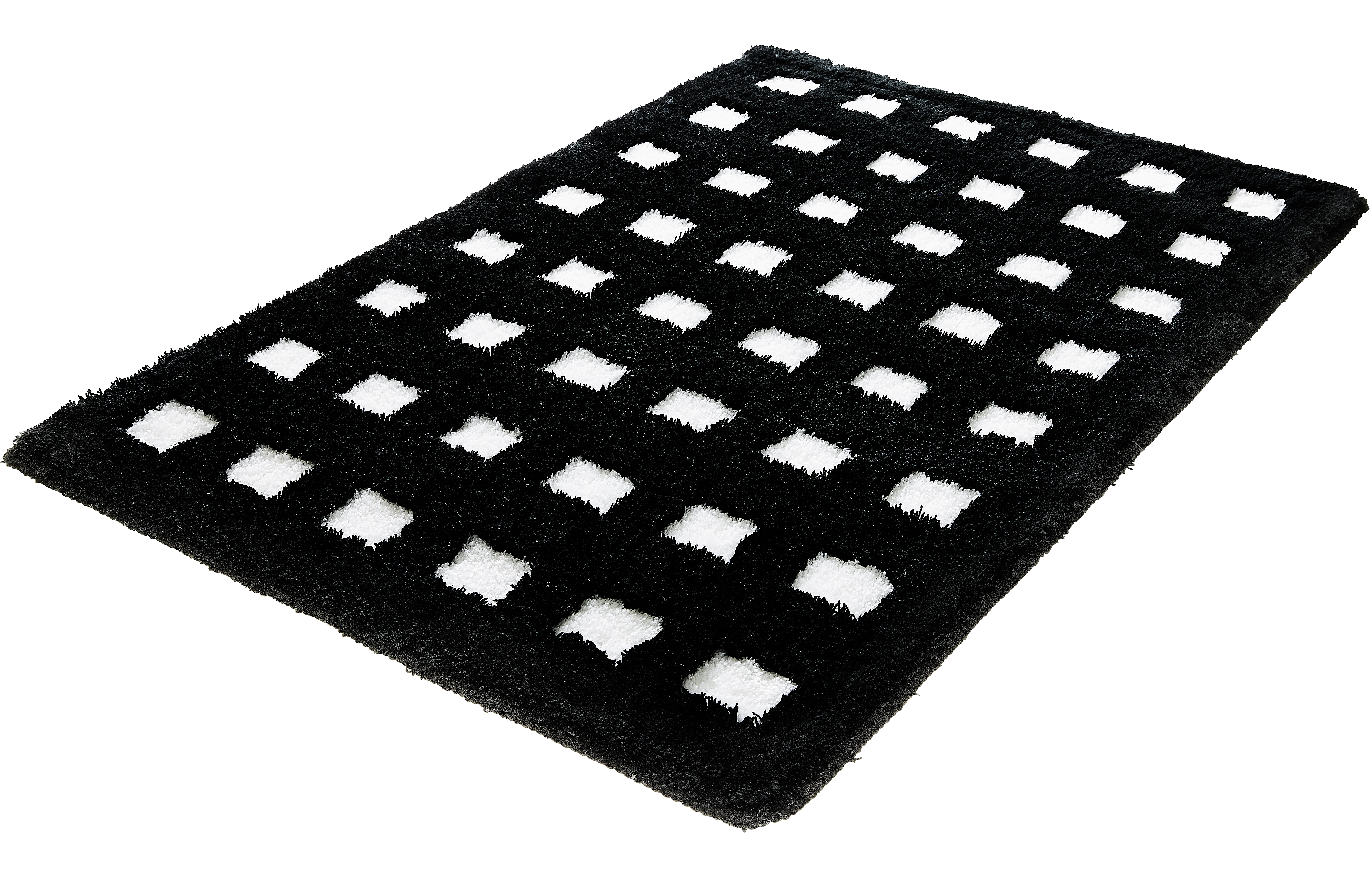 Kleine Wolke Badteppich BOXES ca. 60x90cm in Farbe Schwarz/Weiß