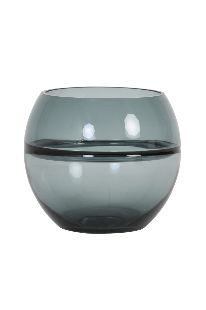 Light & Living Teelicht SOLIS 15x13cm in glas dunkel grau