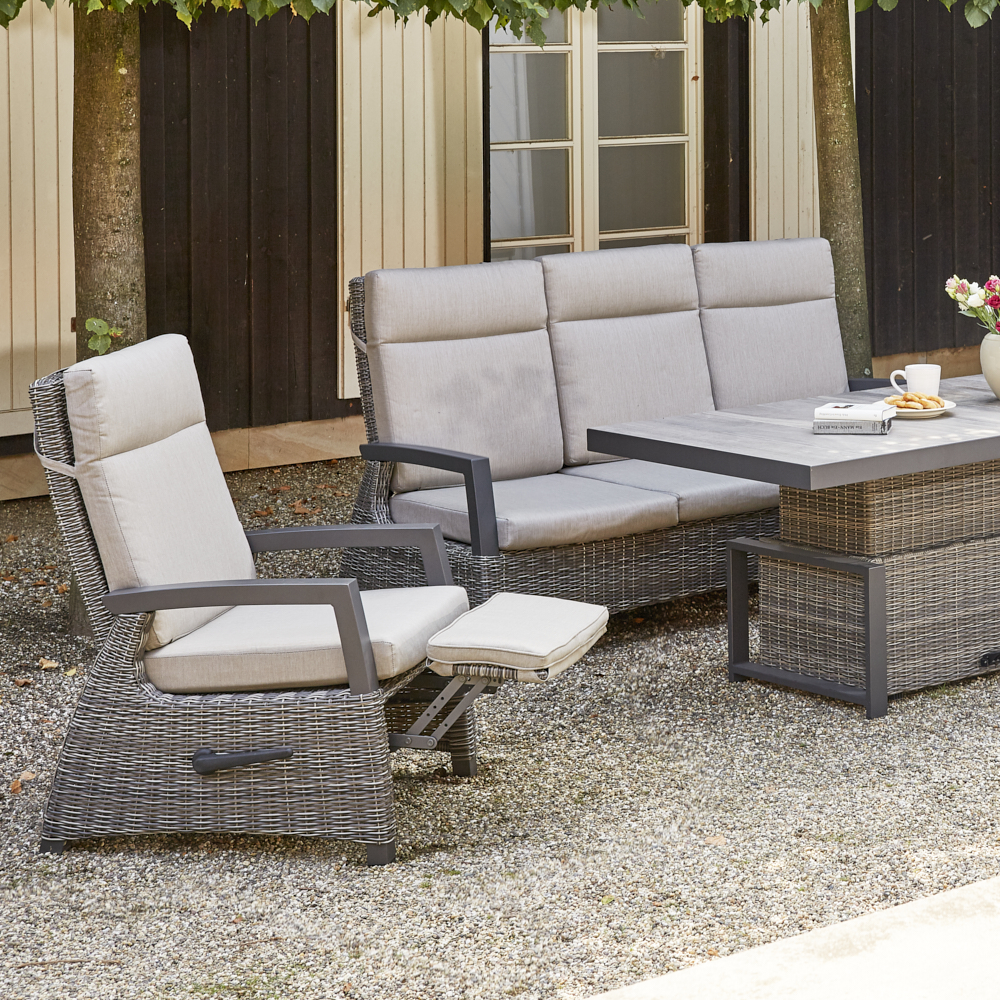 Relaxsessel CORIDO  ca.73x87x103 cm  in Geflecht charcoal-grey, Moebel, Tabelle, Stuhl, Kaffeetisch, Couch