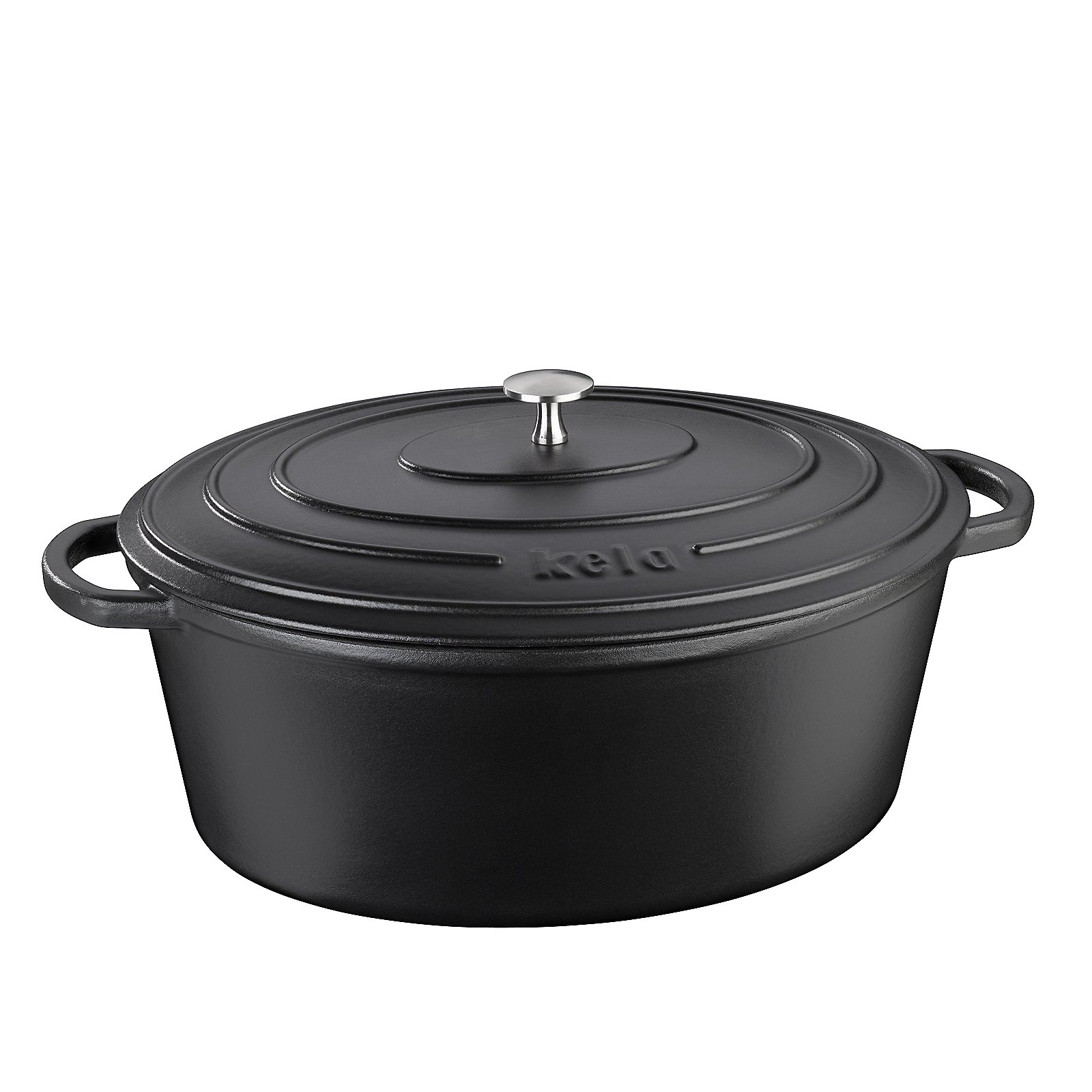 Kela Bräter oval Calido schwarz CALIDO in Schwarz, Kochgeschirr, Topf, Holländischer Ofen, Kochtopf, Essen