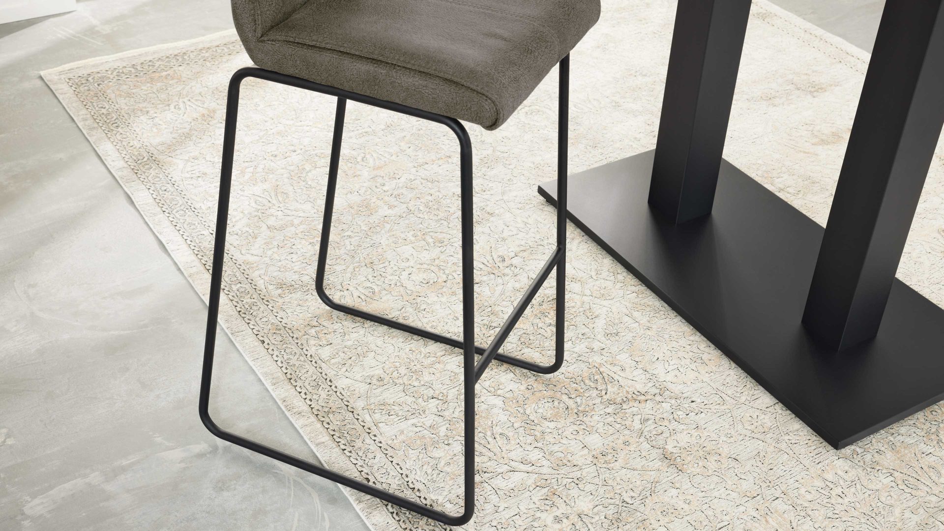Interliving Barstuhl-2er-Set 5104 ca. 42x110x53cm in dunkelgrau Onyx, Fußboden, Mobiliar, Barhocker