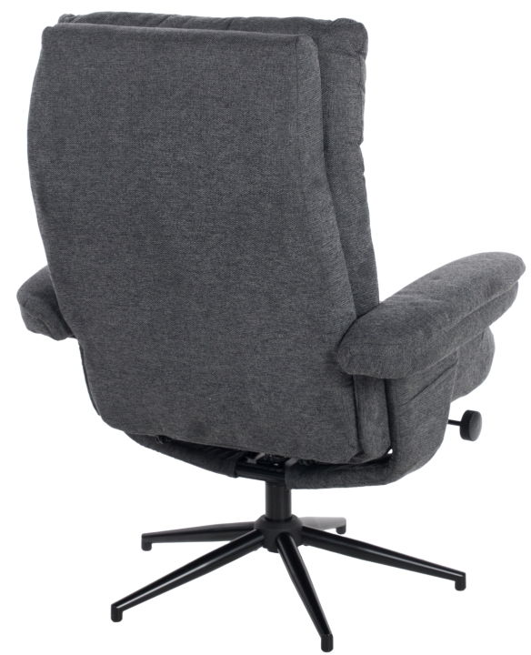 Relaxsessel mit Hocker OLVERA in Bergamo-Webstoff anthrazit