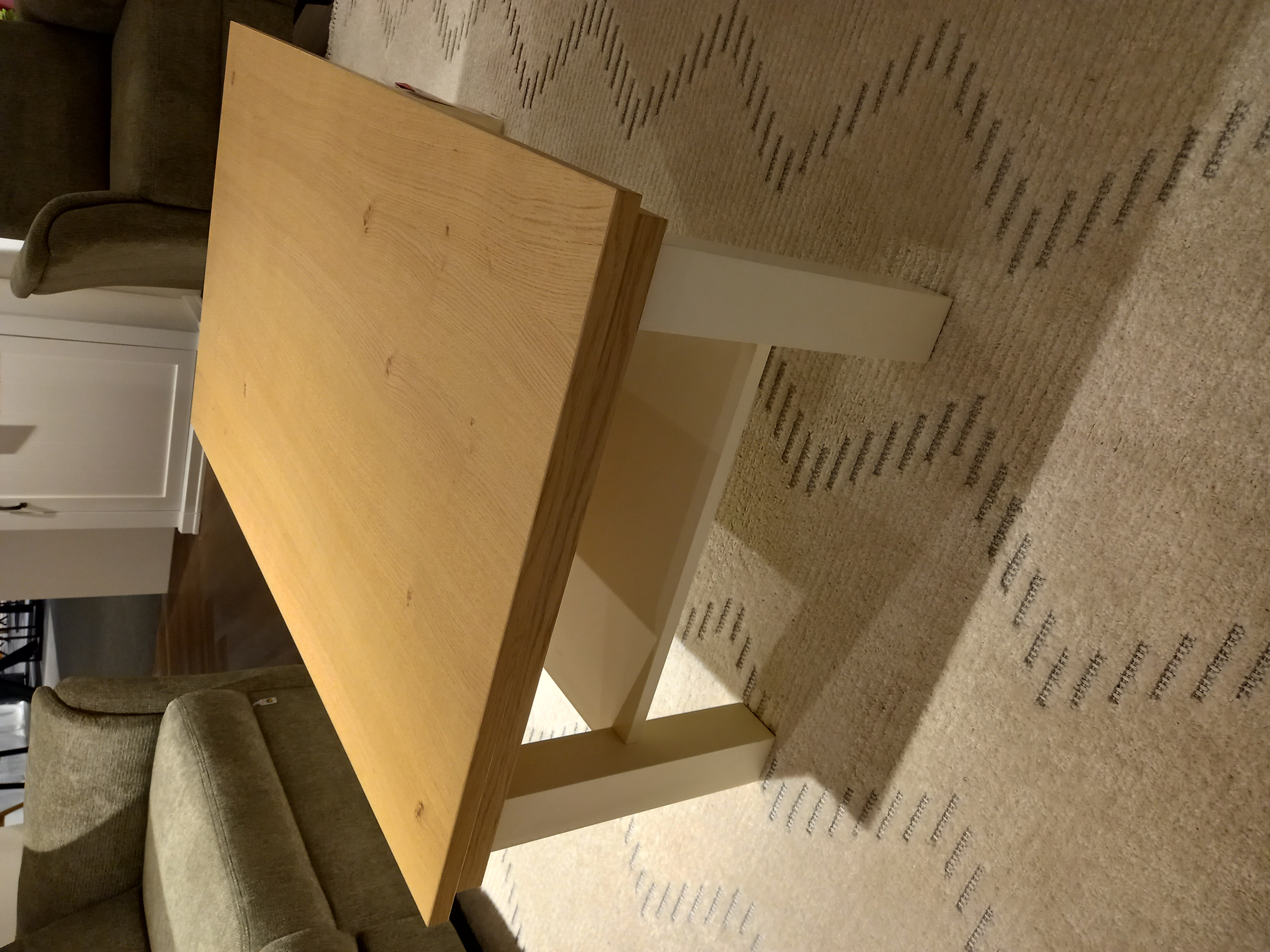 Wehrsdorfer Couchtisch  ca. 120 x 70 cm,Höhe ca. 45 cm in Gestell Creme weiß, Moebel, Tabelle, Kaffeetisch, Tischplatte, Holz