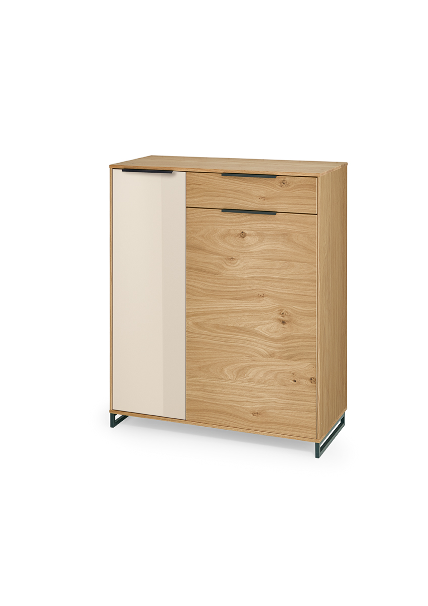 Voss Möbel Kommode LEONA B/H/T ca.86x105x37cm in Eiche bianco/Balkeneiche furn.