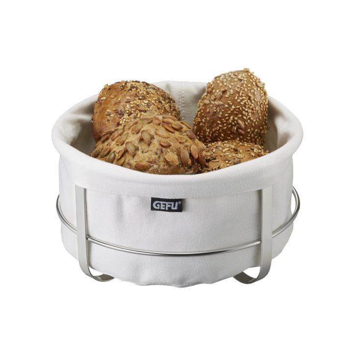 GEFU Brotkorb Brunch in silber-weiß