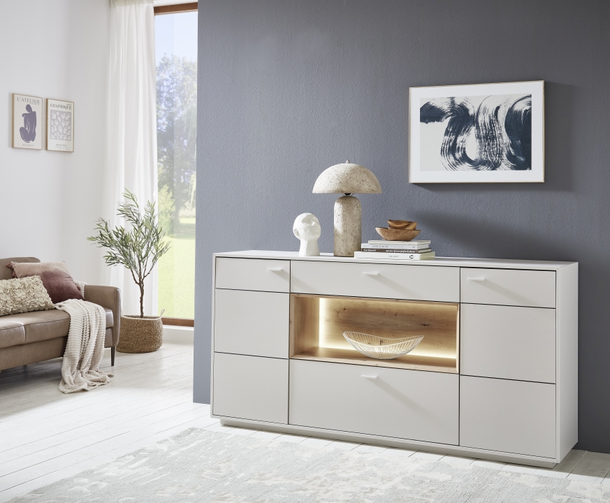 Ideal Möbel Sideboard CORUNA in Front und Korpus Kaschmir