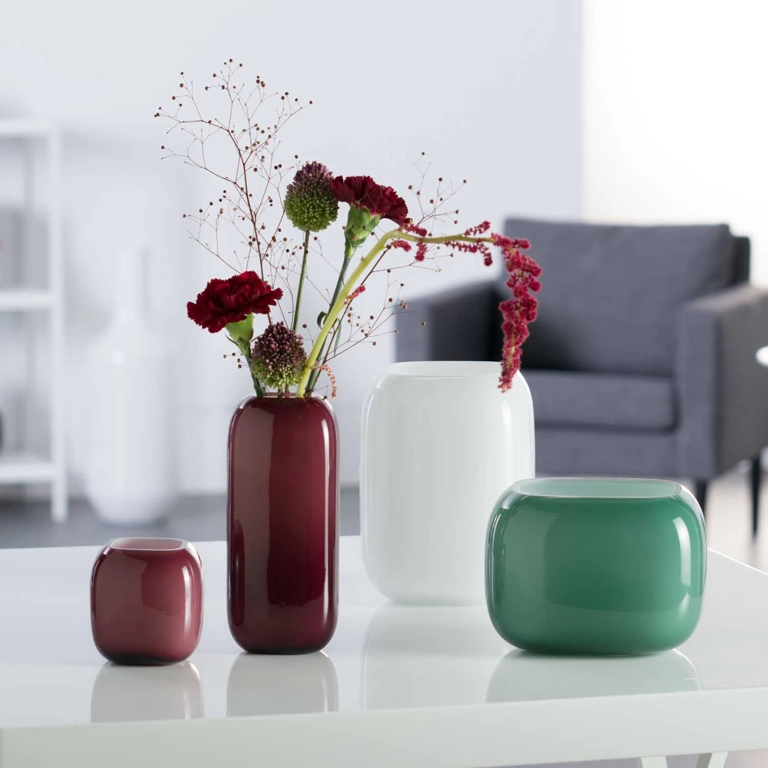 Leonardo Vase Milano 9,3cm in Farbe dunkelrot
