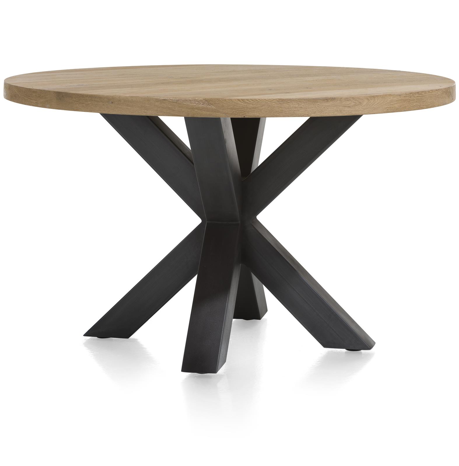 Henders & Hazel Esstisch Metalox Ø ca. 130 cm, in Railway brown/schwarz