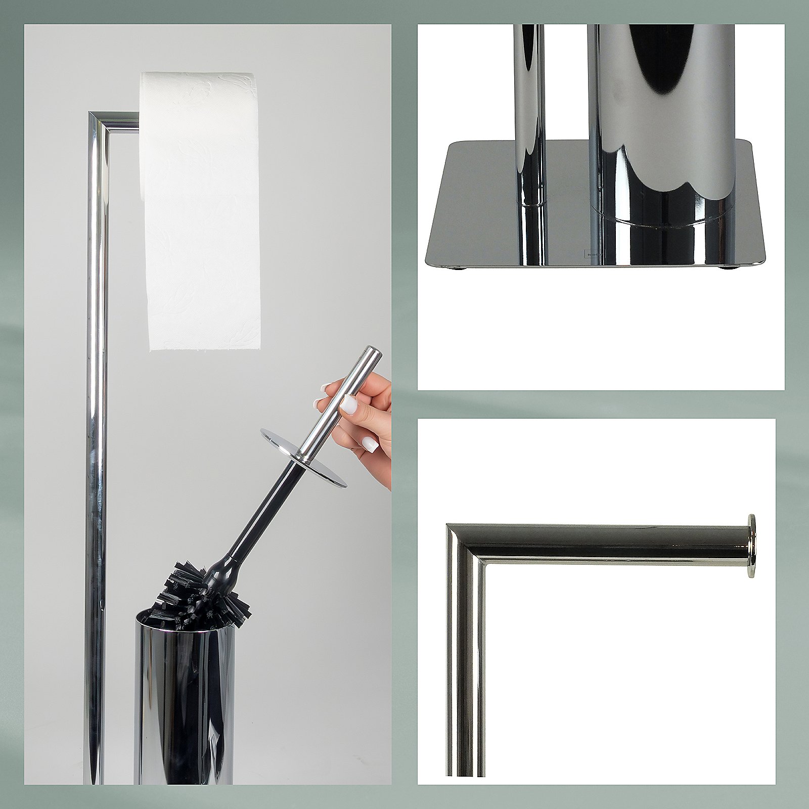 Kela  Toilettengarnitur STYLE in Farbe silber glänzend, Sinken, Waschbeckenhahn, Dolch, Messer, Waffe