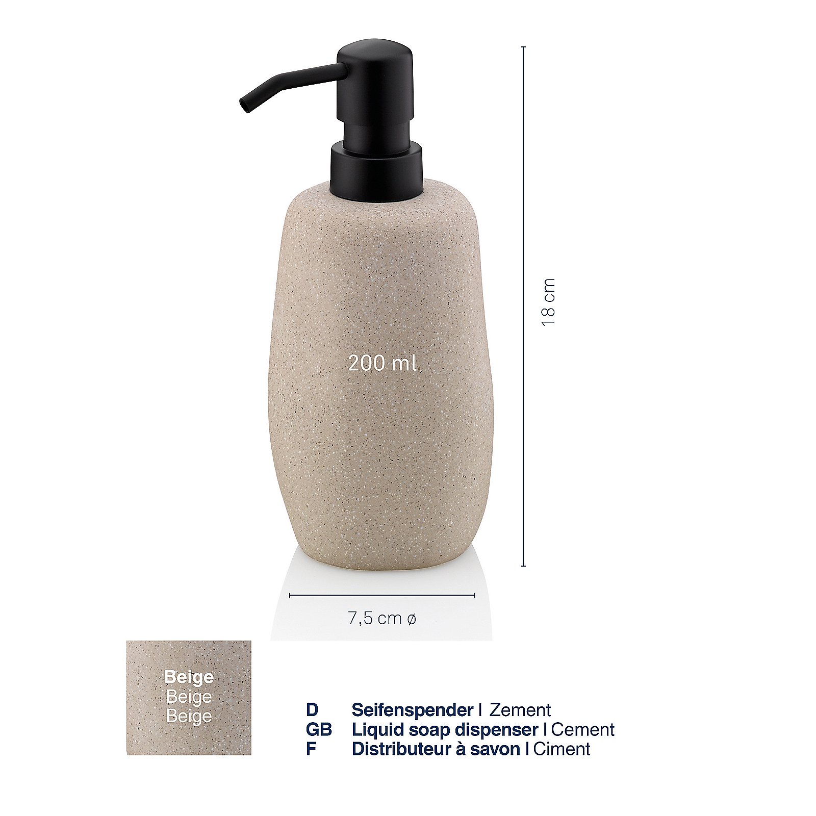 Kela Seifenspender Roda beige RODA in Beige, Flasche, Lotion