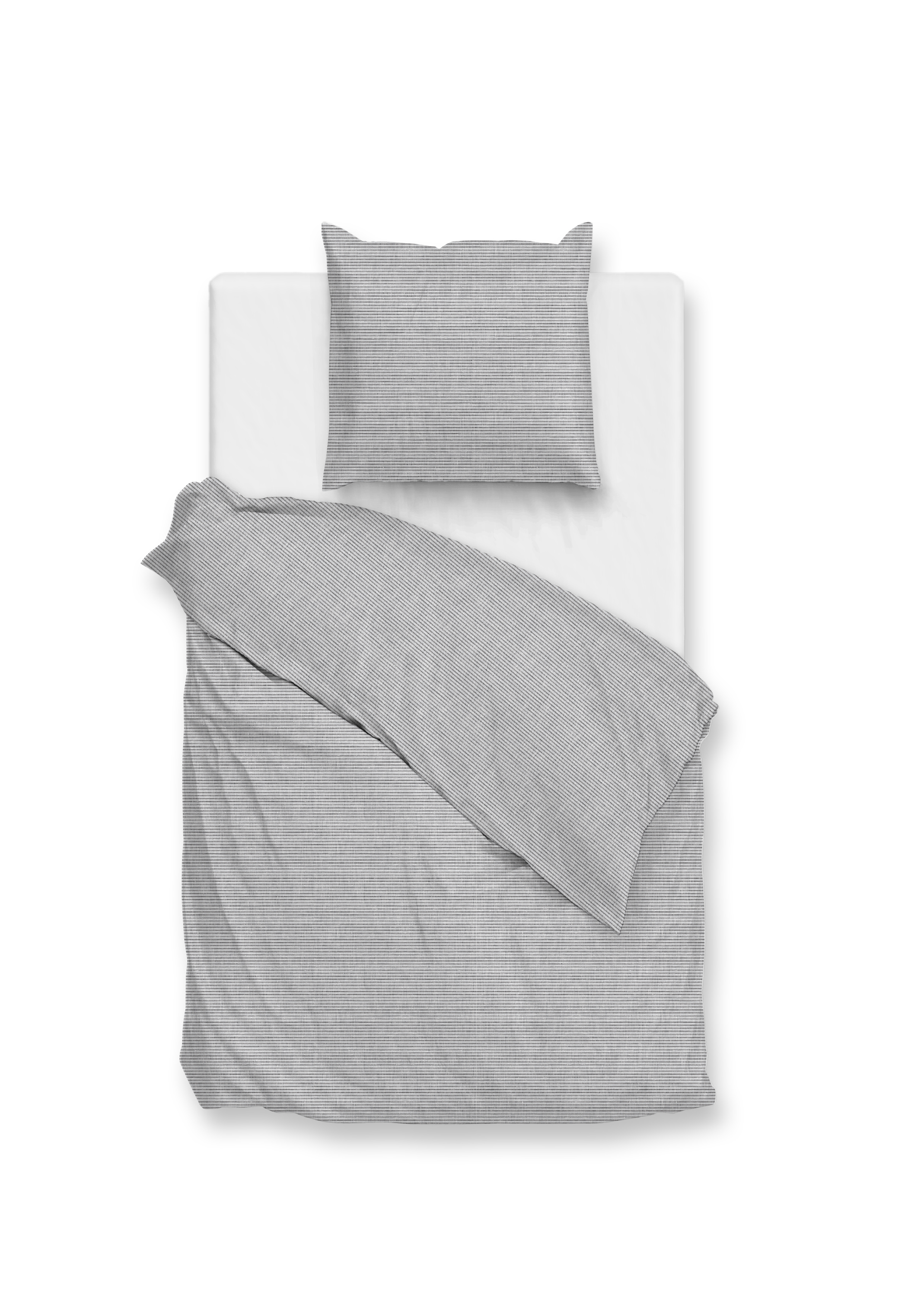 Heckettlane Bettwäsche ca. 155x220cm in Farbe Dove-Grey, Kissen, Dekoration für Zuhause, Leinen, Kopfkissen, Decke