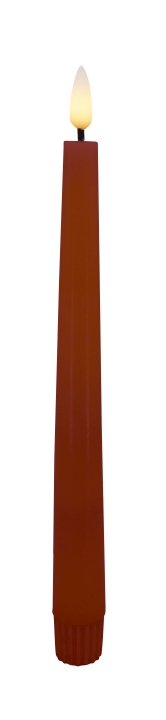 L.C. Wholesaler LED-Dinnerkerze 2er-Set WINTER ca. Ø 2,2, H 17,5cm in red smooth, 2.2x17.5cm