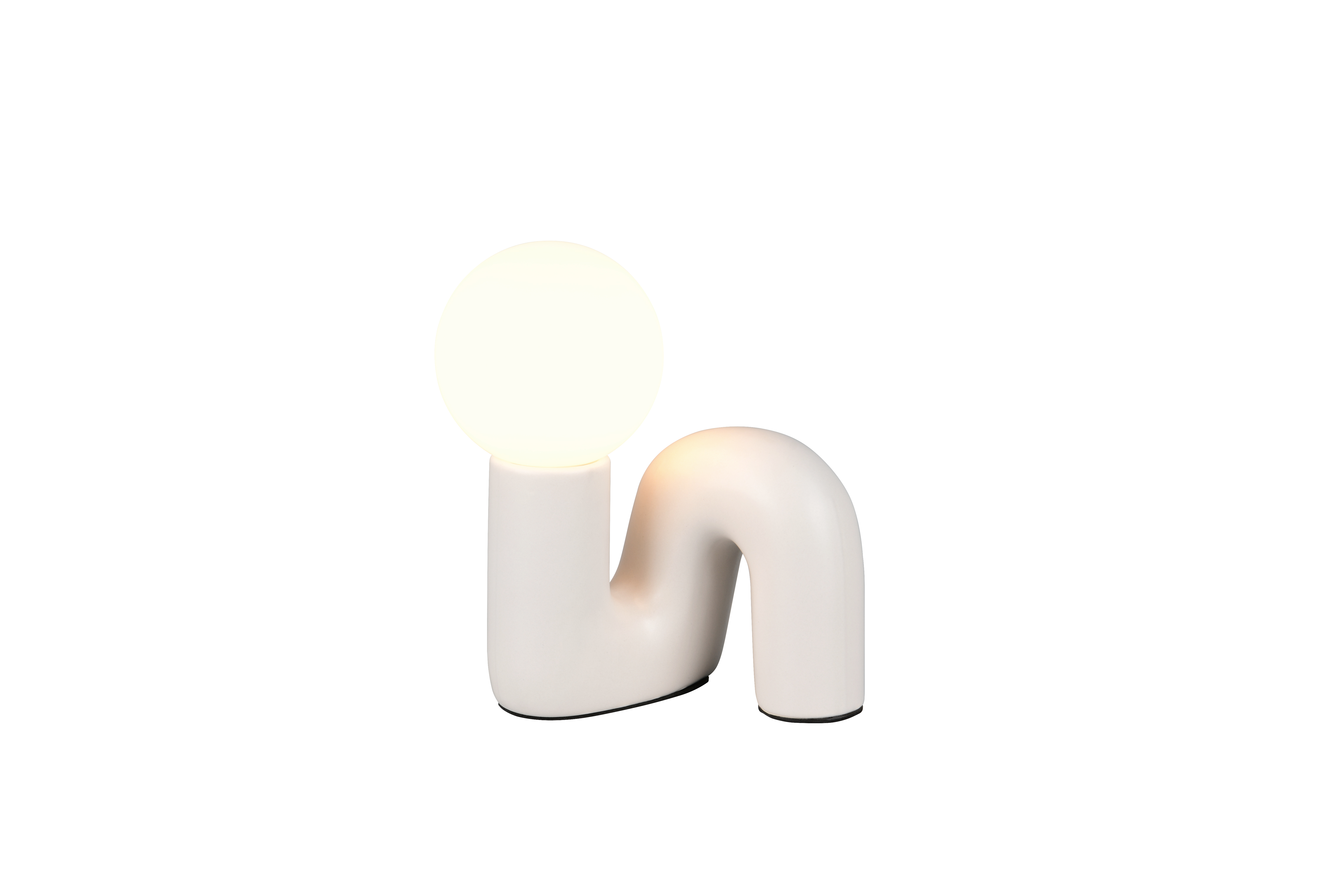 Reality Leuchten Tischleuchte QUINN in warm grey, Glas weiß, Licht