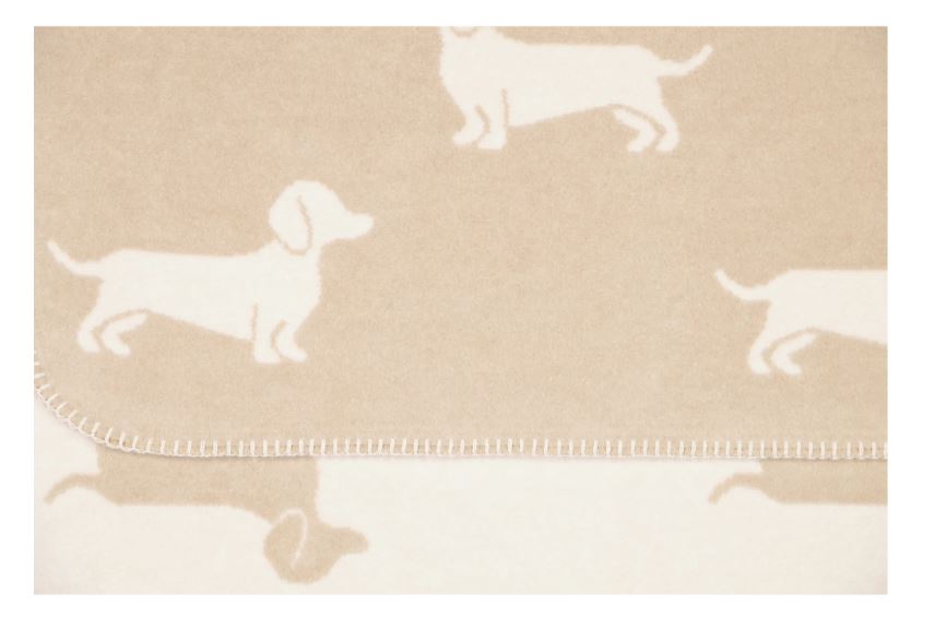 Cawö Wohndecke WE LOVE DOGS WOHNDECKE 150x200cm in Farbe natur/beige, Dekoration für Zuhause, Teppich, Hund, Säugetier, Haustier