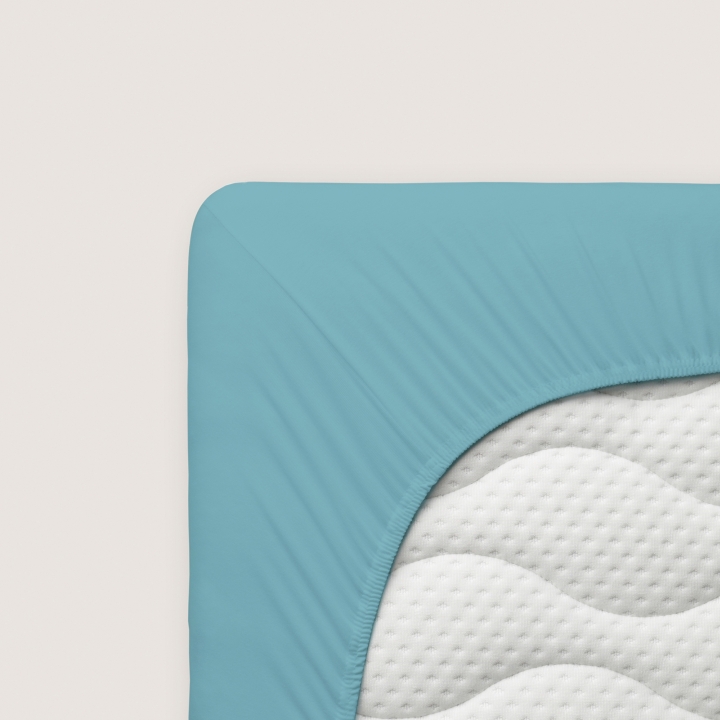 Schlafgut Casual Spannbettlaken ca. 180x200-200x200cm in Farbe Petrol Mid