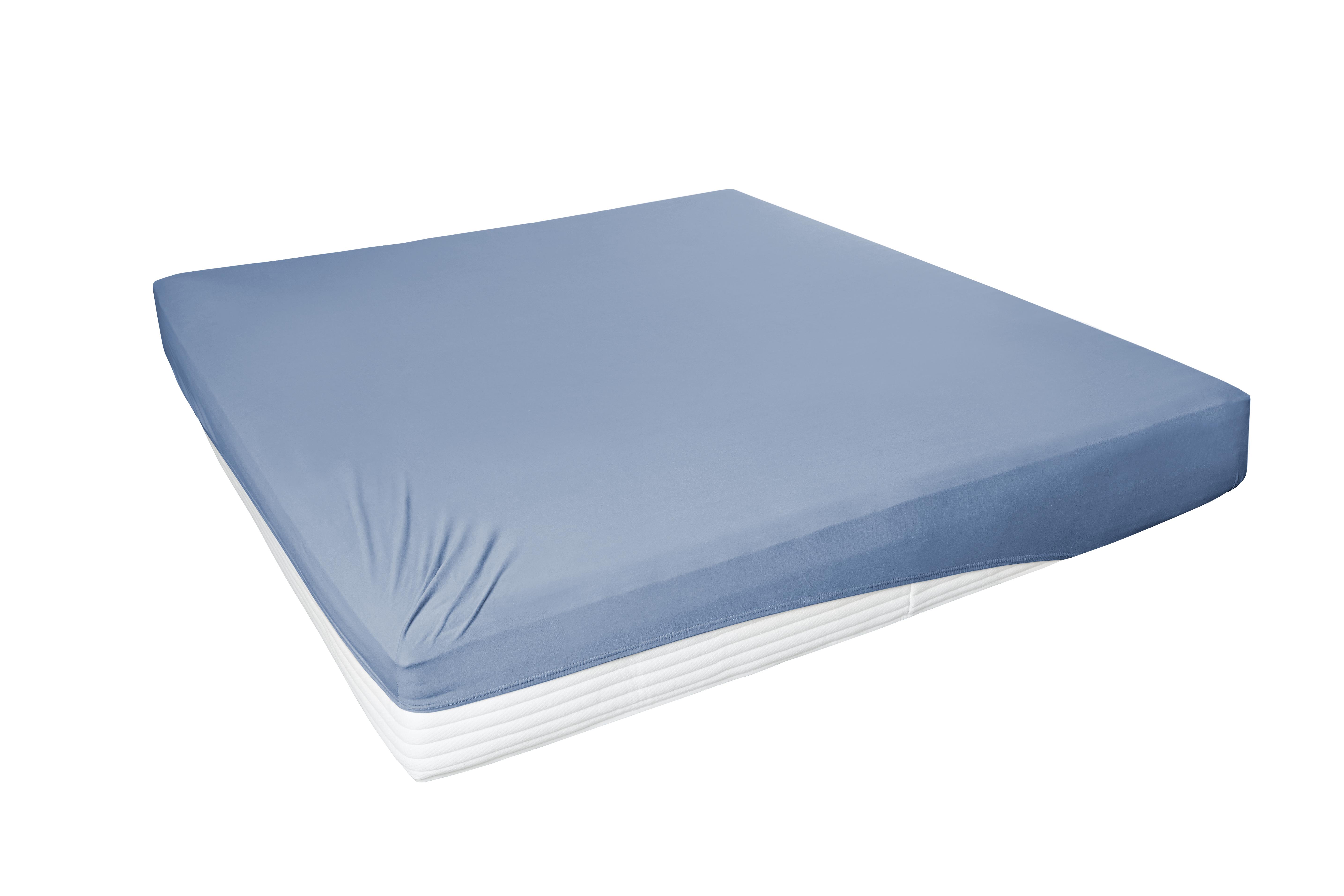 Hahn Haustextilien Spannbetttuch 150x200cm in Farbe blau