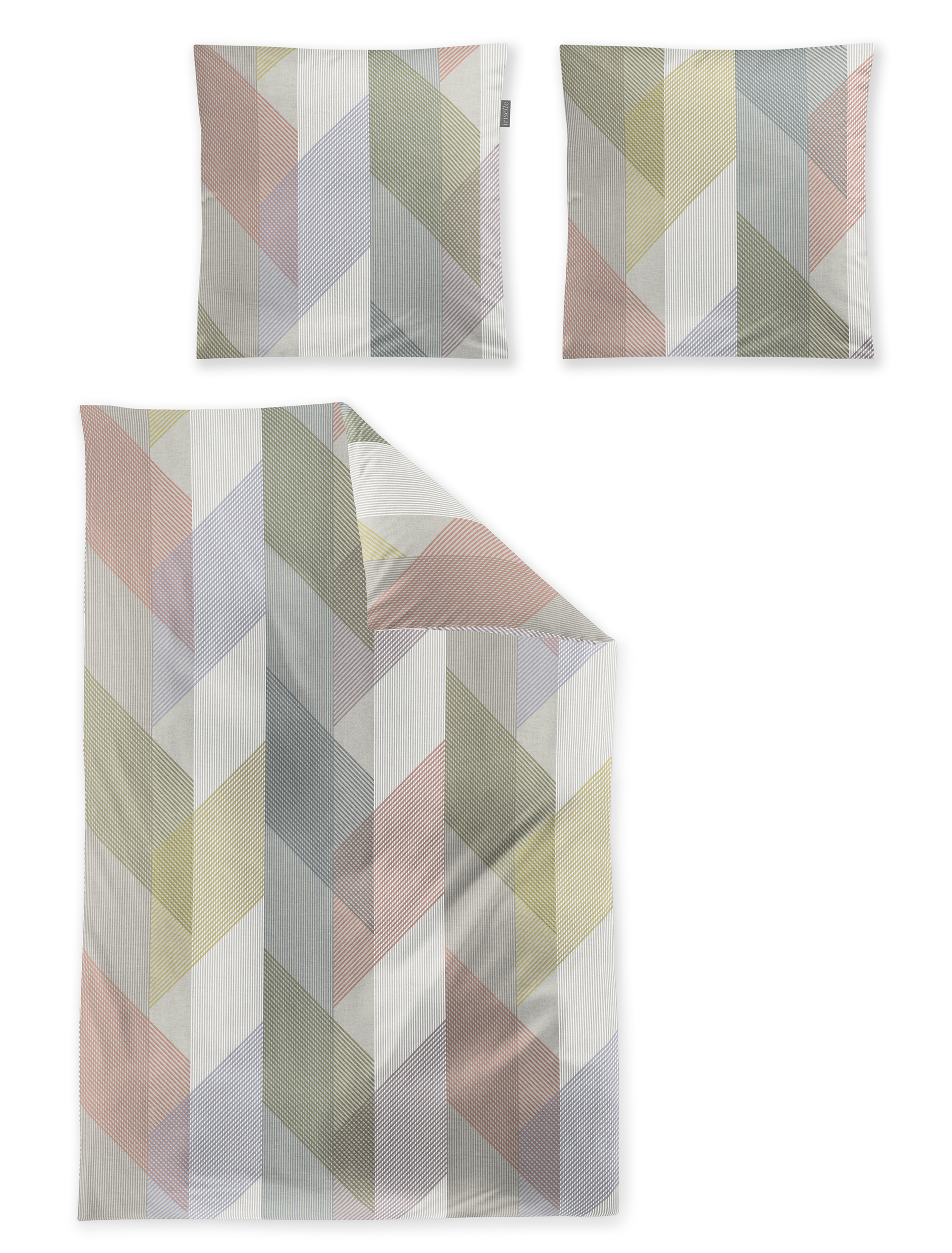 irisette Mako-Satin Bettwäsche WAVE in Farbe ca. 155x220cm, Dekoration für Zuhause, Kissen, Leinen