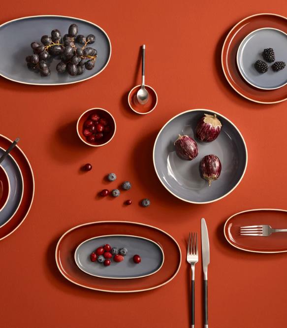 ASA Selection Platte SEMANA ca. B16 H2,2 T28,5 cm in sepia, Besteck, Präsentation des Essens, Brunch, Teller, Gabel