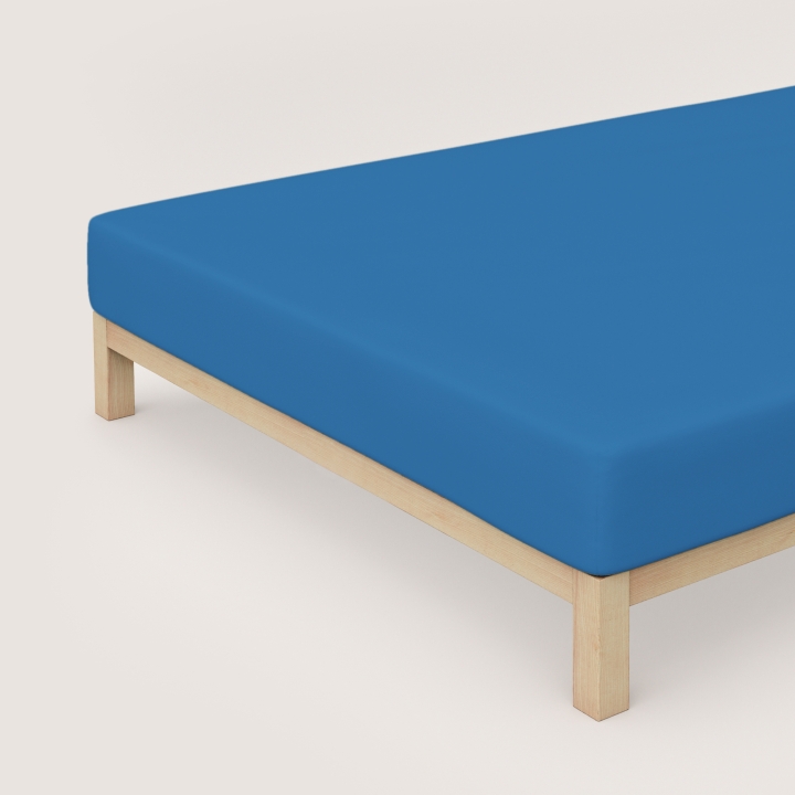 Schlafgut Pure Spannbettlaken ca. 140x200-160x220cm in Farbe Blue Mid
