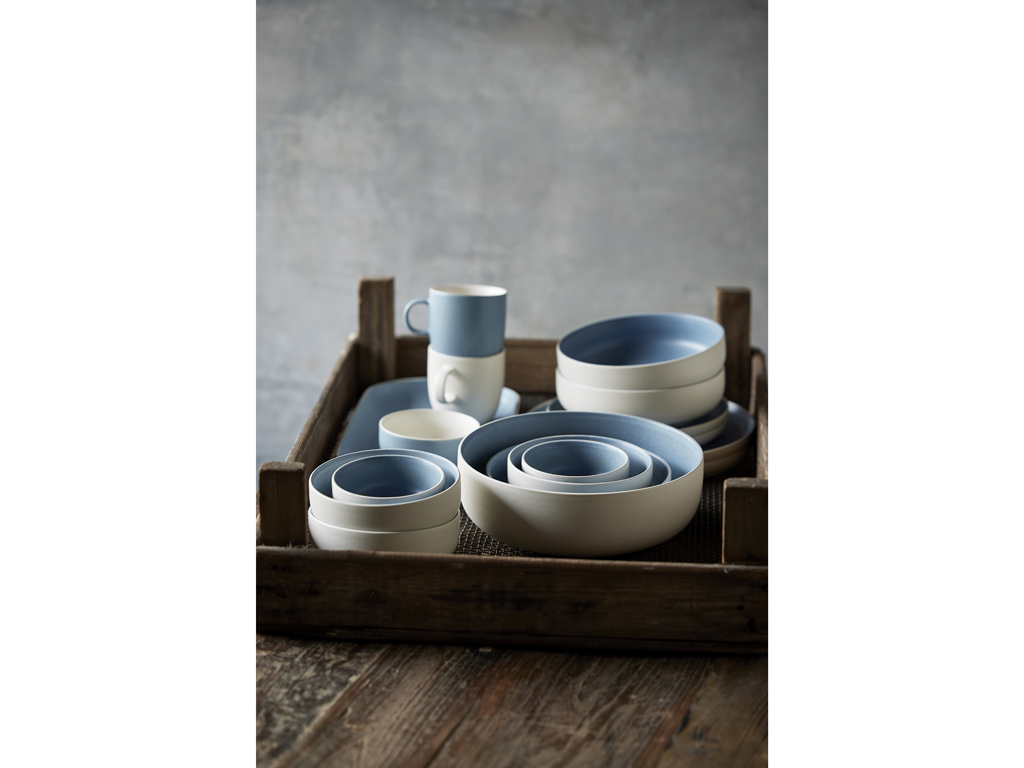 F&H Lunchteller STUDIO ROUND NORTH in Farbe Matte white/Matte river