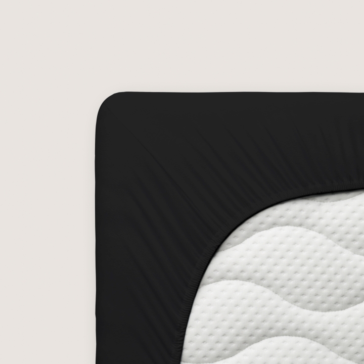 Schlafgut Casual Spannbettlaken ca. 120x200-130x200cm in Farbe Off-Black
