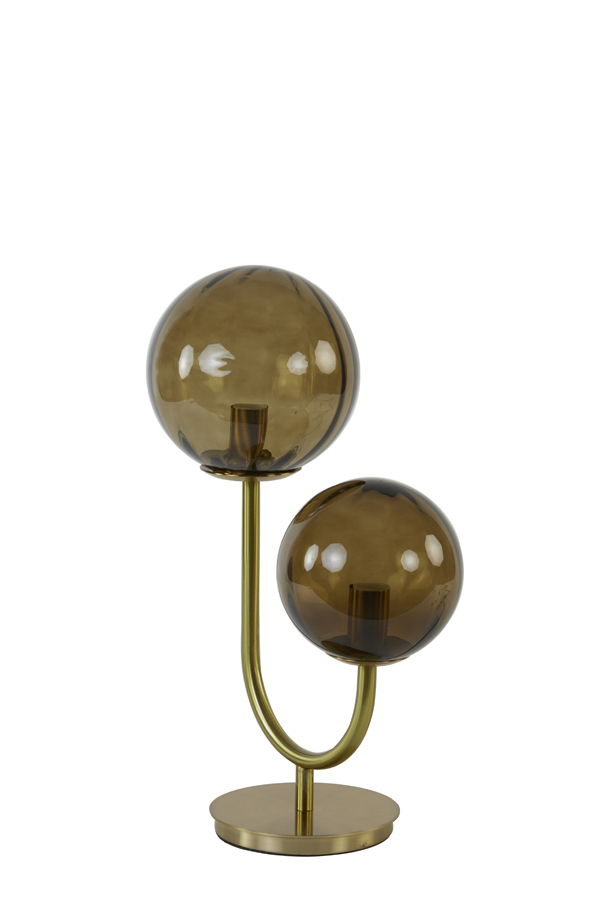 Light & Living Tischleuchte in Glas braun+gold