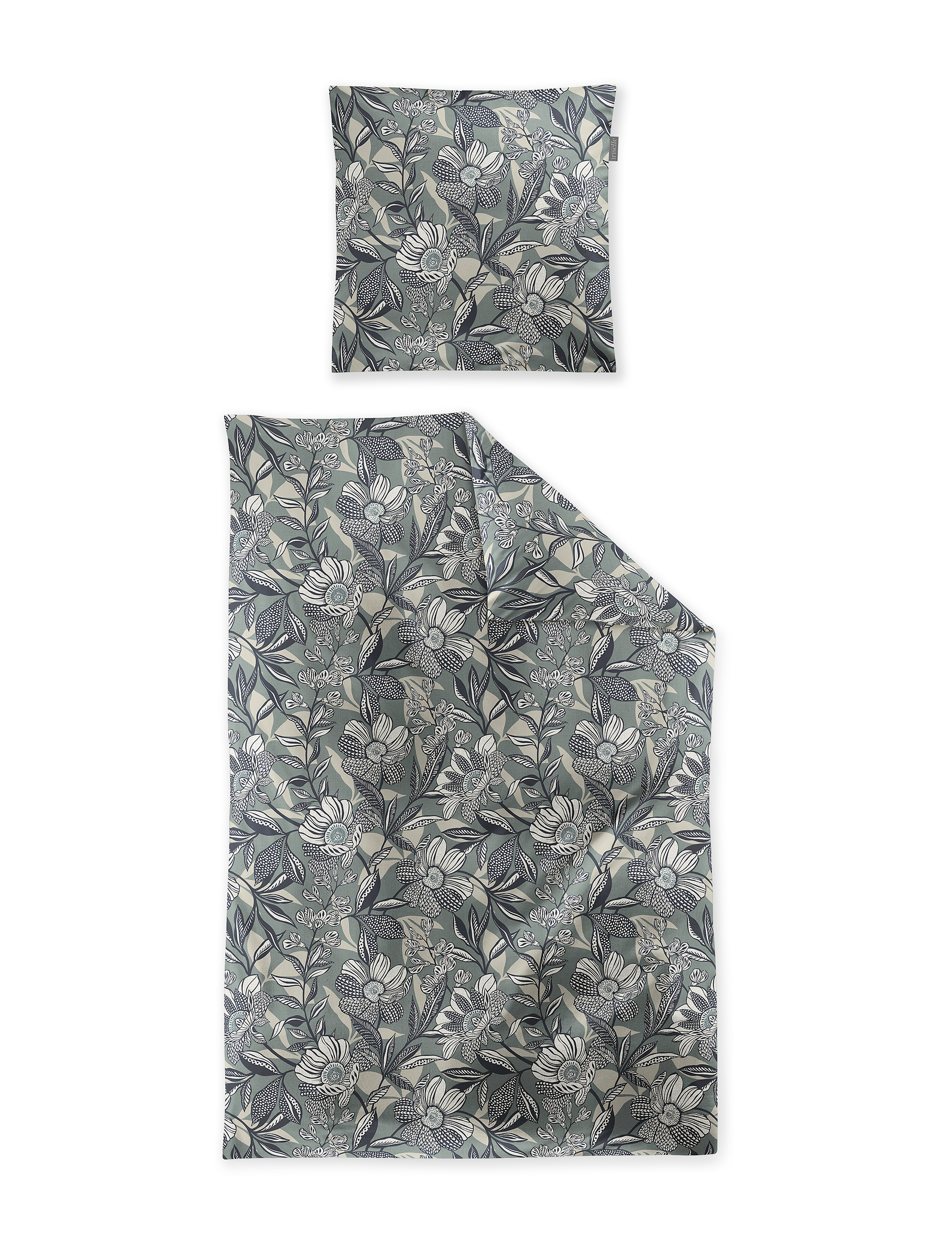 // Mako-Satin Bettwäsche // salbei // 155x220 cm // 100% Baumwolle // trocknergeignet, waschbar bei 60 Grad Celsius, Dekoration für Zuhause