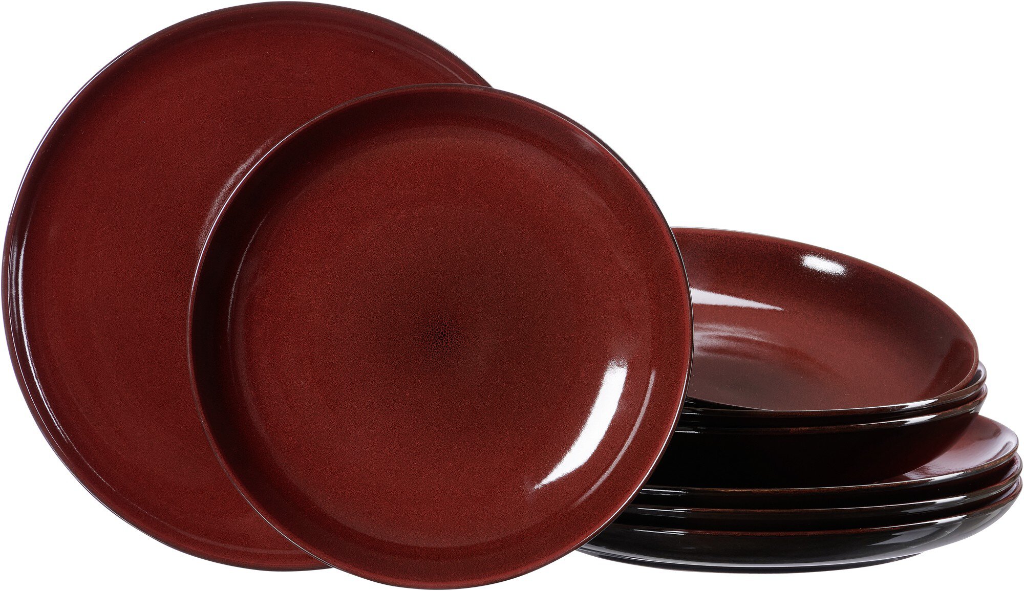 Ritzenhoff & Breker Speiseset GAMBIA 8-tlg. aus Steinzeug rot/schwarz