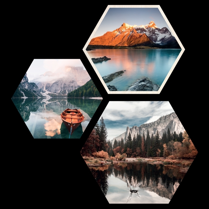 ProArt PRO ART Cut-Outs HEX  3-Teiler Nordic Lake Atmosphere I