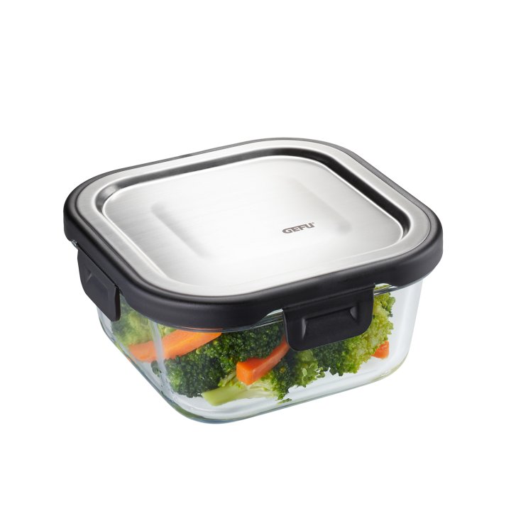 GEFU Frischhaltedose MILO in Schwarz, Silber
