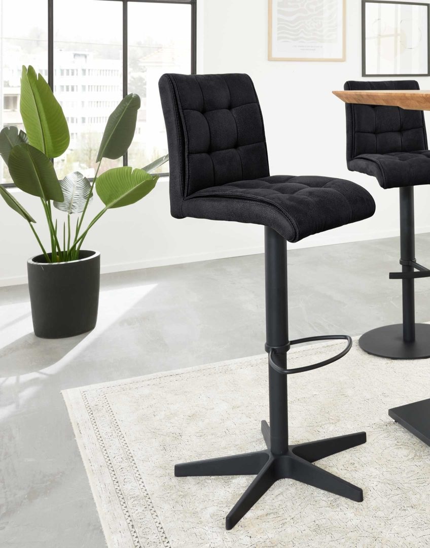 Interliving Barstuhl 2er-Set 5104 ca. 54x112x54cm in carbonschwarz