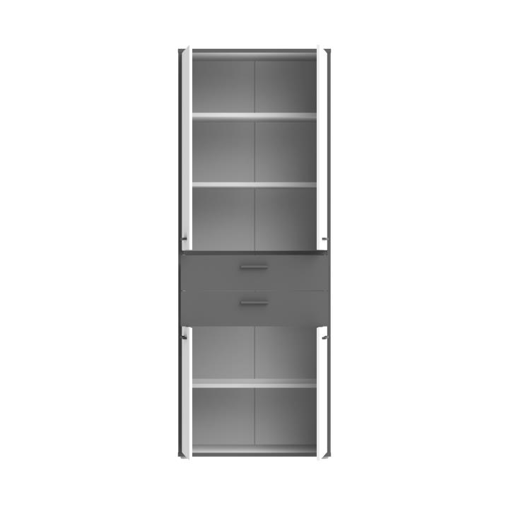 Forte Aktenschrank Keflavik in weiß / Absatz Wolfram grau
