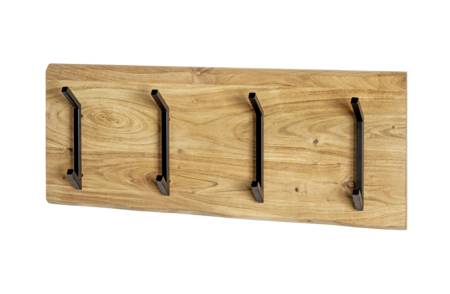 Haku Möbel Wandgarderobe  ca. B90 H36 T12 cm in Massivholz naturbelassen, Kleiderständer