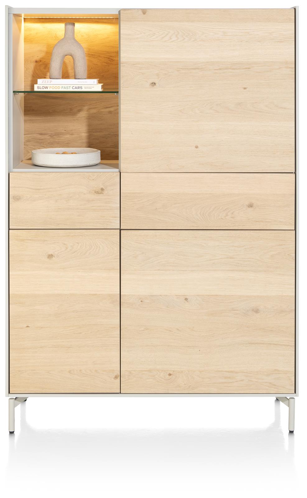 XOOON Schrank NIORA ca. B120 H175 T40 cm in Eiche natur/silk grey lackiert
