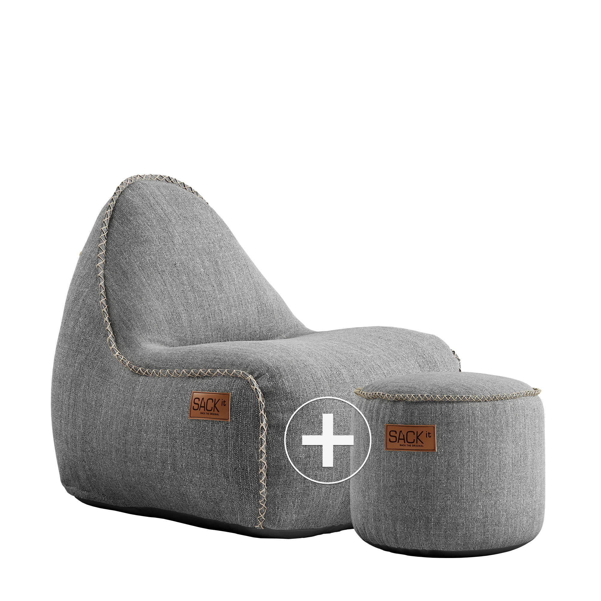 SACKit Junior-Lounge-Stuhl + Hocker COBANA in Farbe Light grey SACKit Junior-Lounge-Stuhl + Hocker COBANA in Farbe Light grey