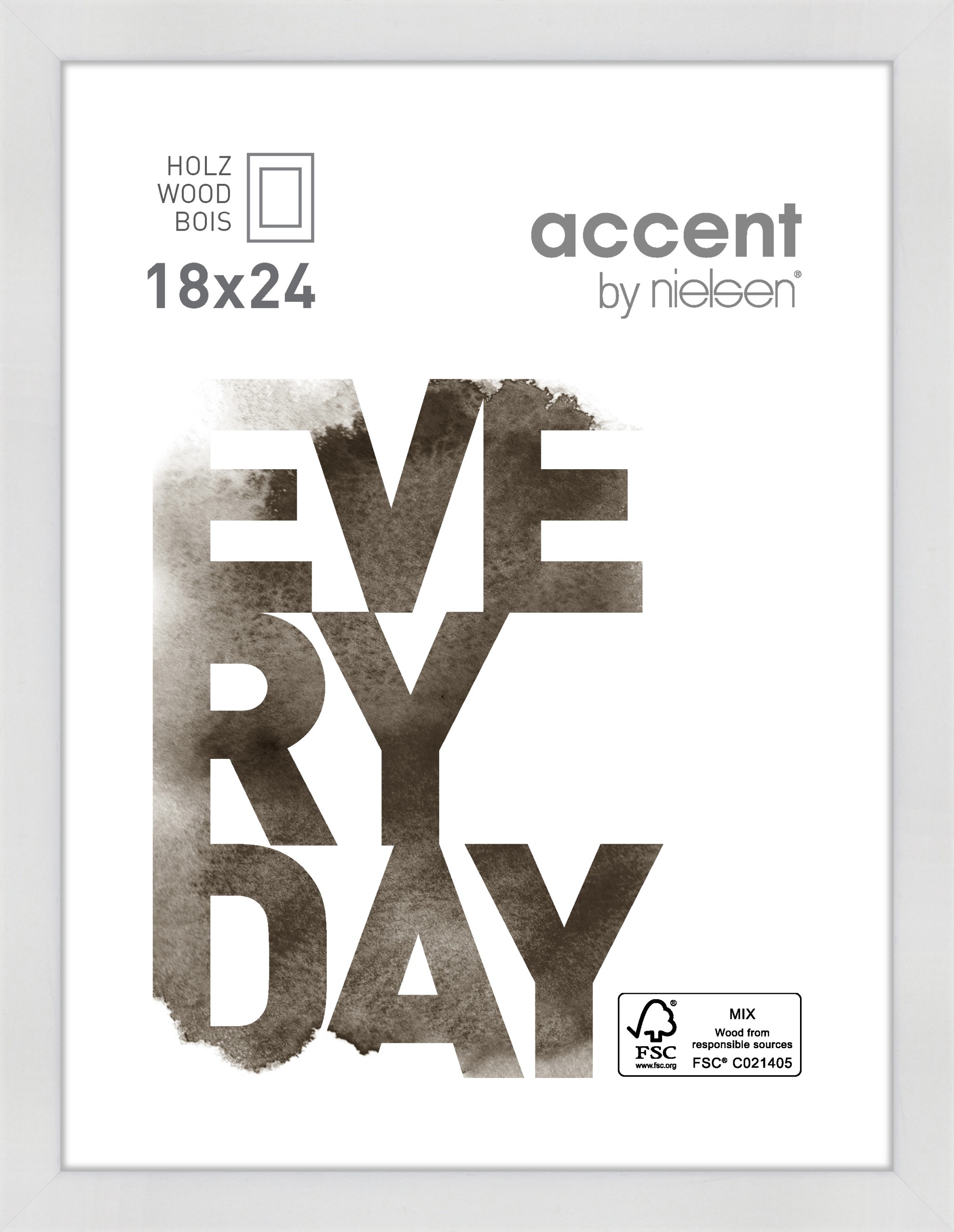 Accent by Nielsen Holz Bilderrahmen Zoom ca. 18x24cm in Farbe White