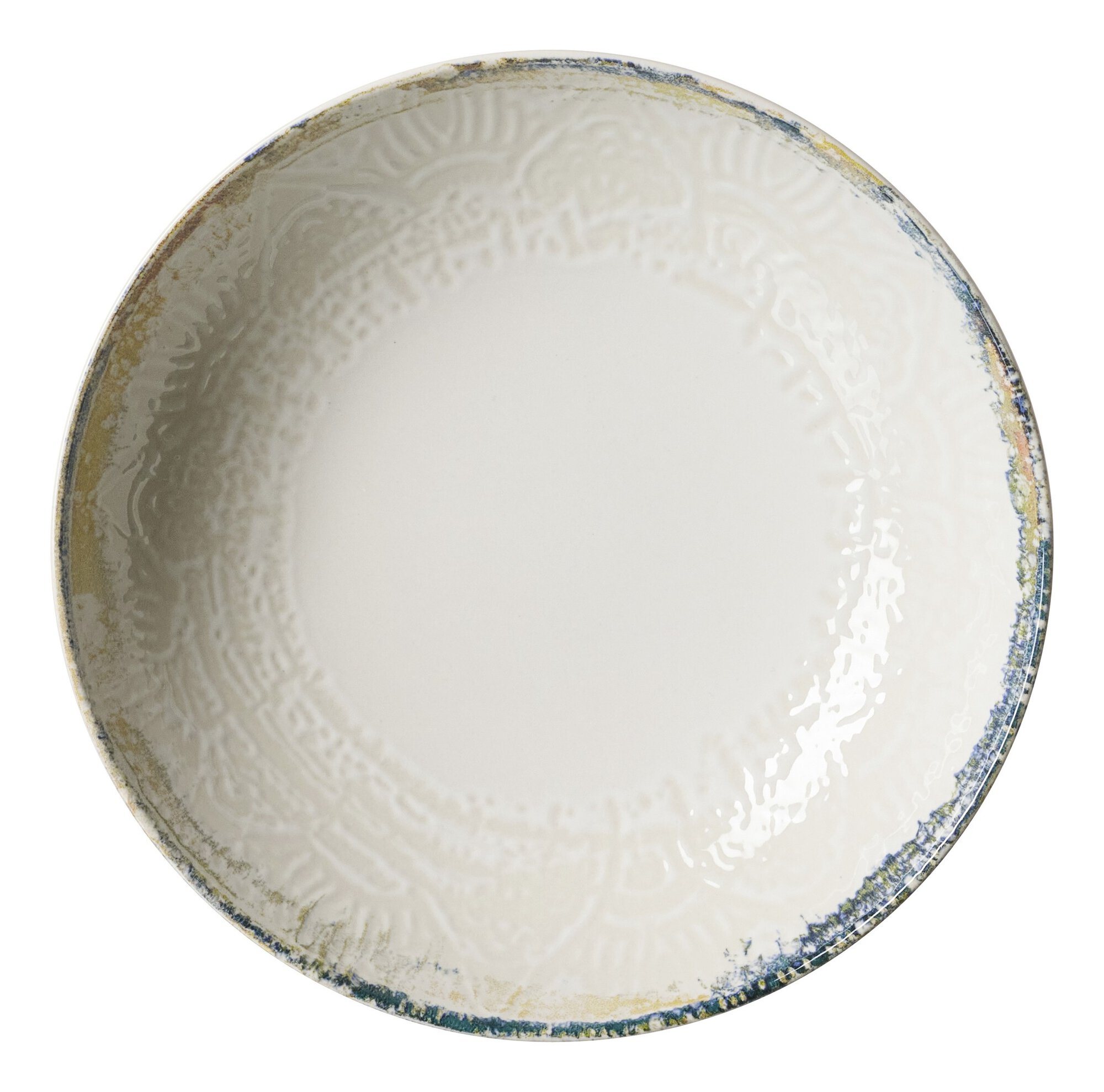 Ritzenhoff & Breker Suppenteller ALFONSO 21cm aus Steinzeug beigeöbunt, Porzellan, Töpferei, Mahlzeit, Teller, Untertasse