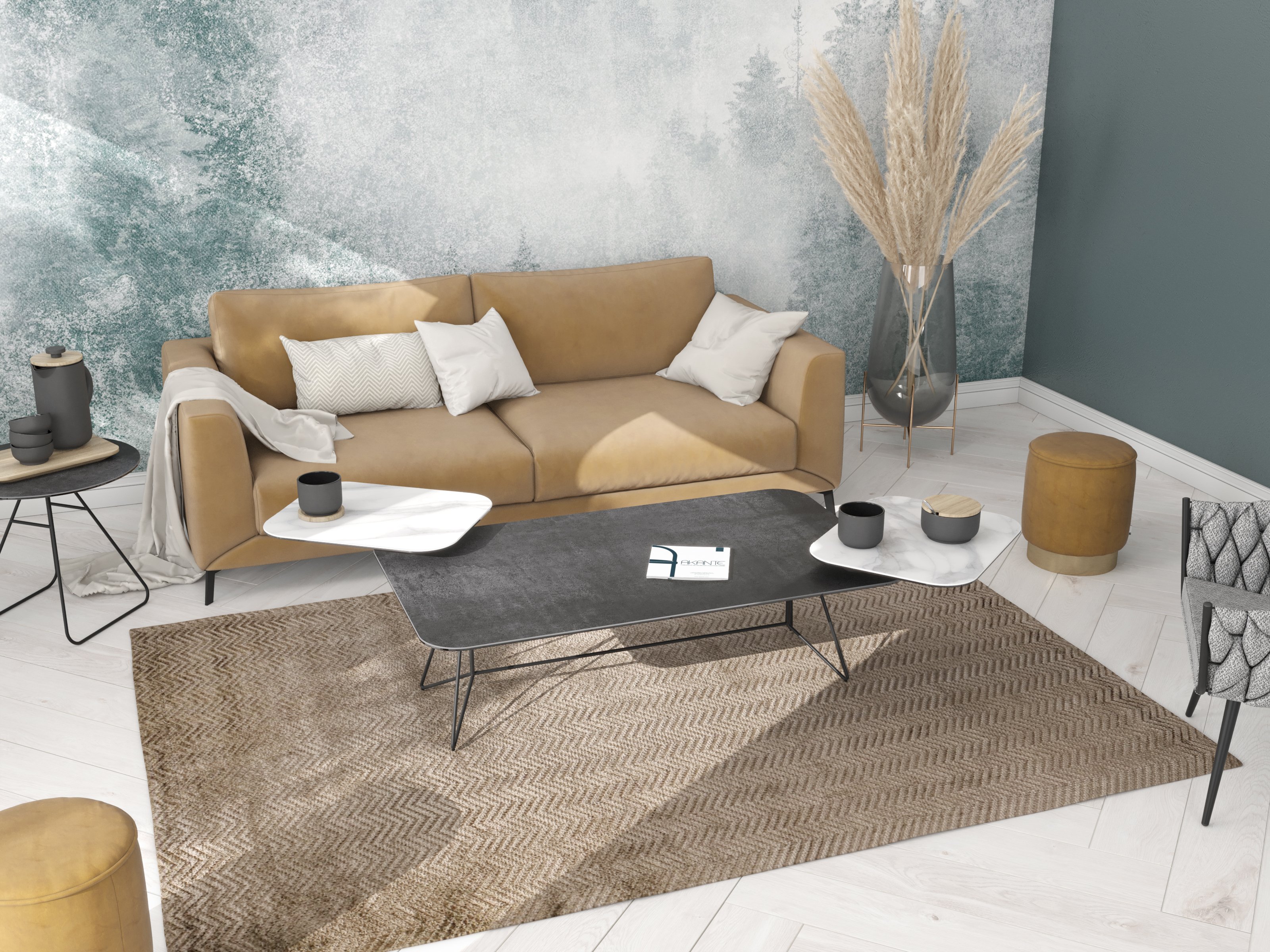 Interliving Couchtisch IL 6205 in Titan/Marmoroptik