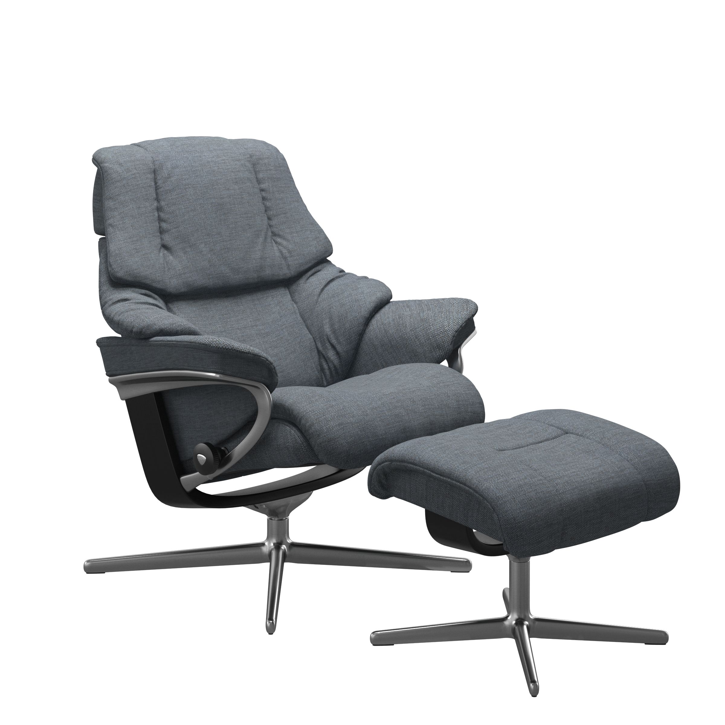Stressless Sessel mit Hocker Reno Cross (M) in Stoff Daisy blue