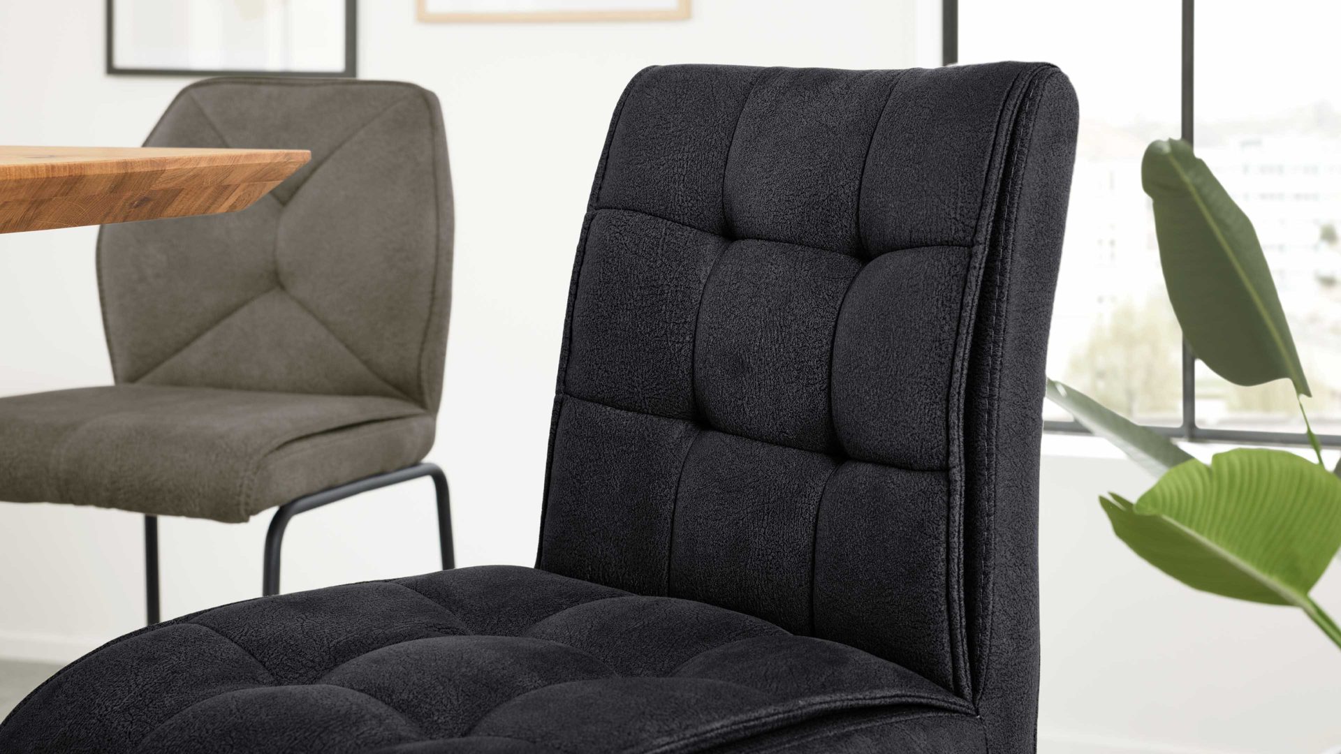 Interliving Barstuhl 2er-Set 5104 ca. 54x112x54cm in carbonschwarz