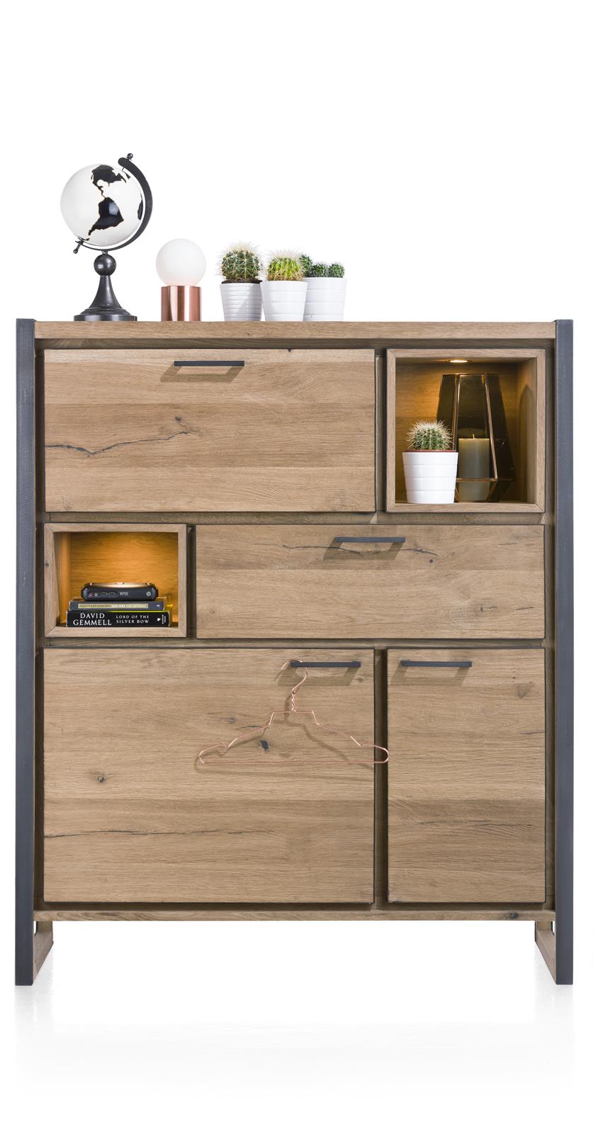 Henders & Hazel Highboard Metalo in Railway brown