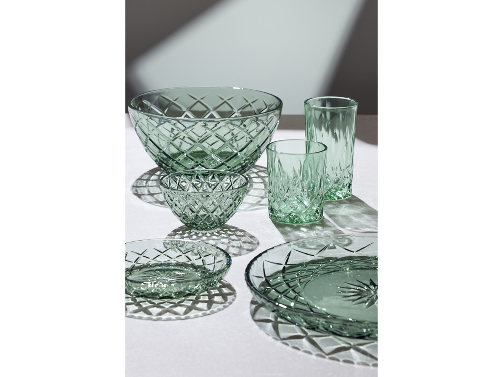 Lyngby Glas Salatschüssel 24 cm in Farbe grün