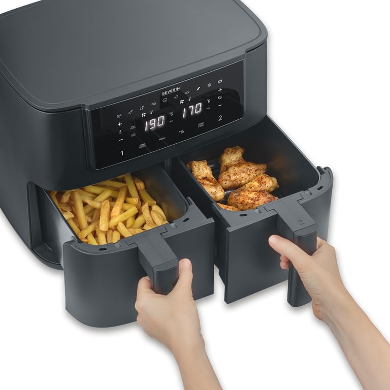 Severin Heißluftfritteuse 8 Liter FR 2463 in schwarz, 2600W, Person