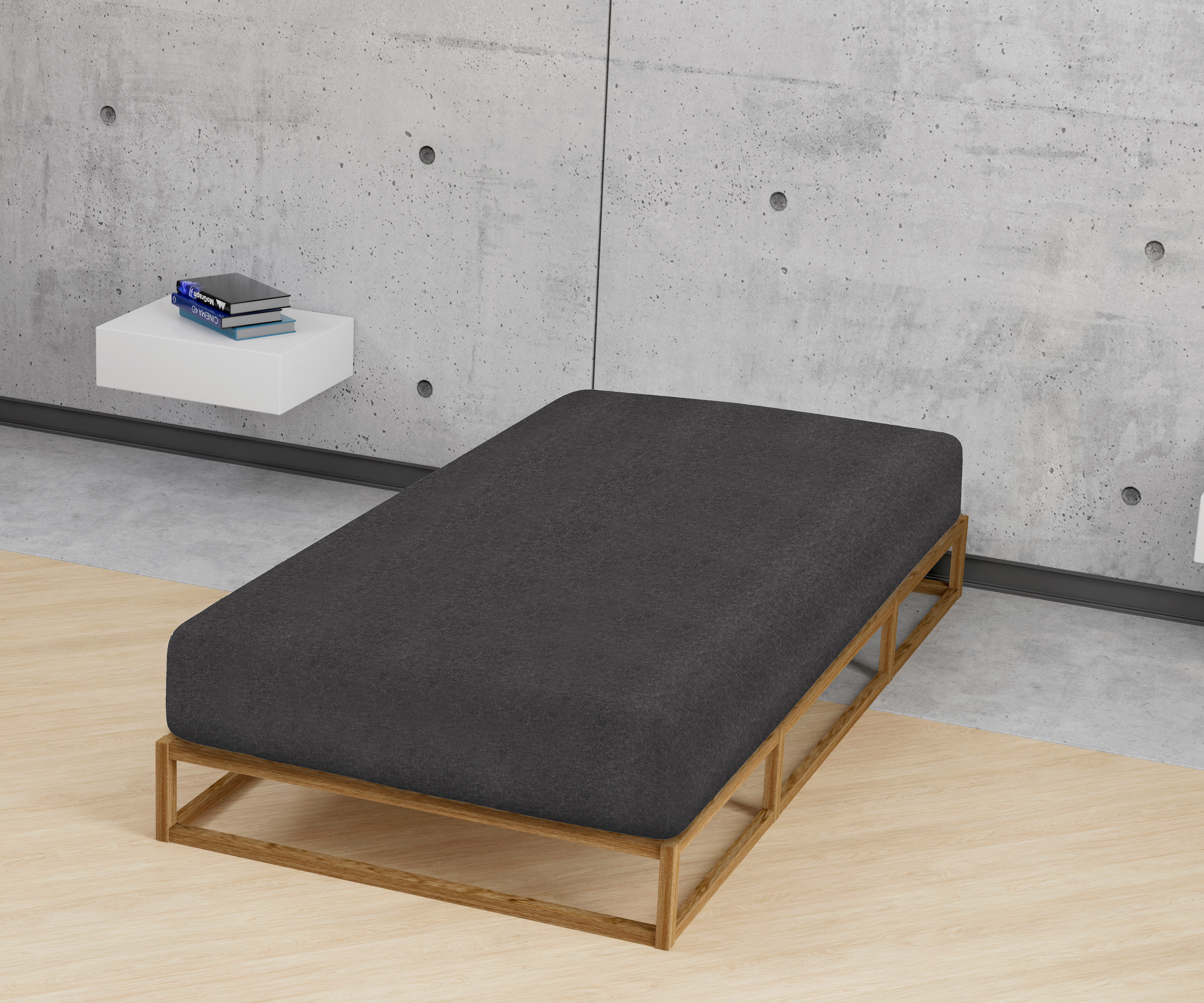 Biberna BIBER-Spannbetttuch ca. 140x200cm in Farbe Titanium, Moebel, Bett
