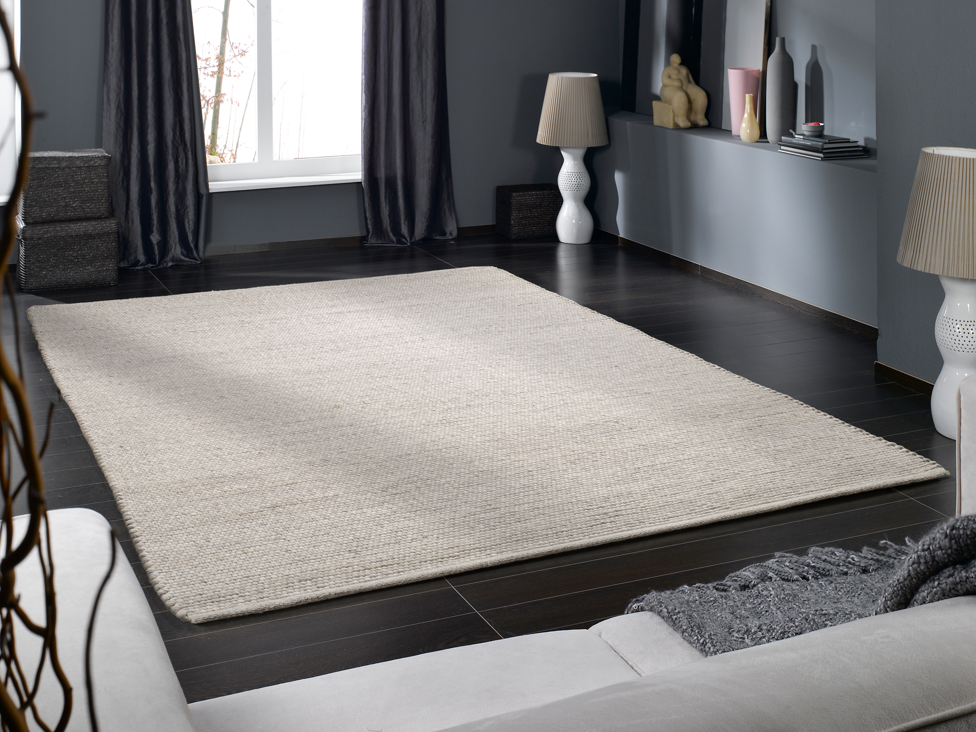 OCI Handwebteppich WIESENBRISE ca. 70x140 cm in Farbe silber