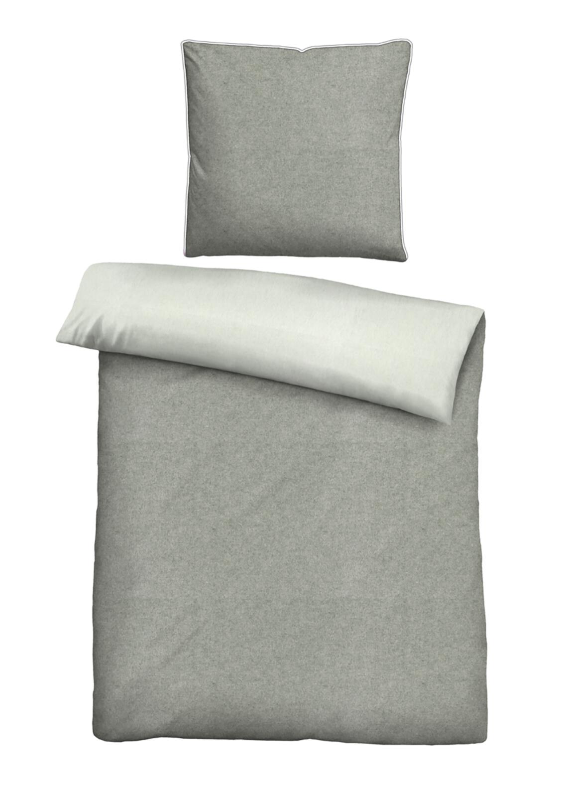 Bettwäsche Biber ca.155x220 0840500 in Farbe 017 sturmgrau, Kissen, Dekoration für Zuhause, Leinen, Handtasche